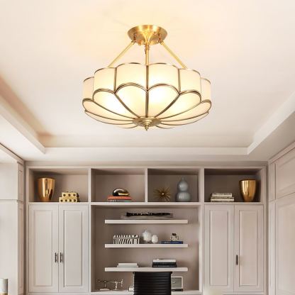 Alessio Modern Flower Shape Glass Ceiling Light Study Room Bedroom