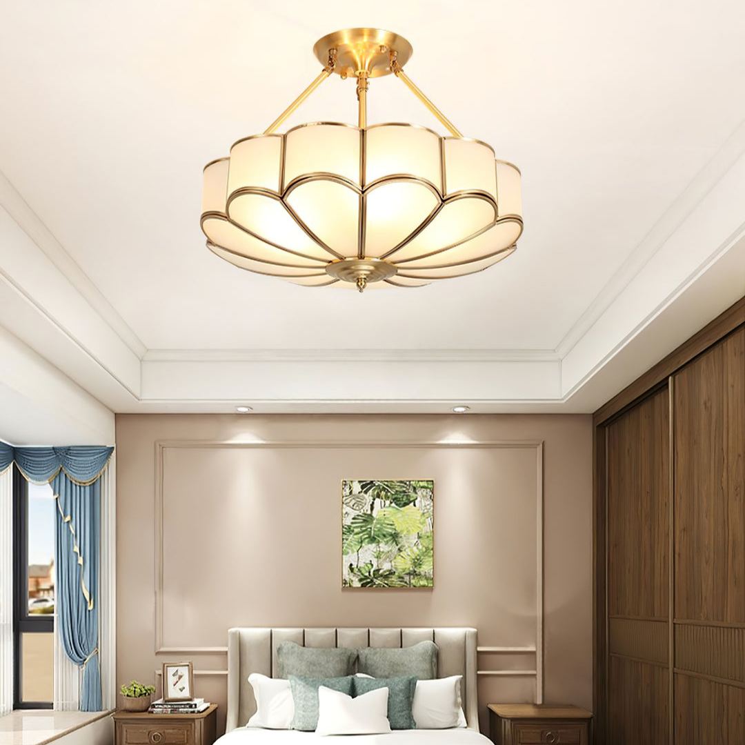 Alessio Modern Flower Shape Glass Ceiling Light Study Room Bedroom
