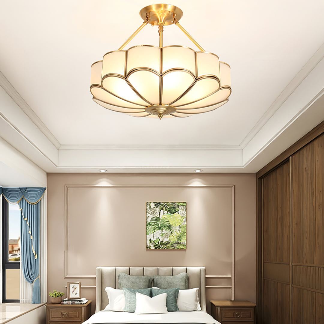 Alessio Modern Flower Shape Glass Ceiling Light Study Room Bedroom