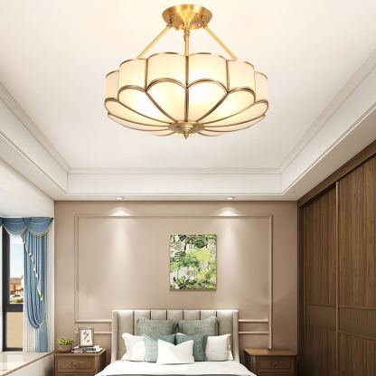 Alessio Modern Flower Shape Glass Ceiling Light Study Room Bedroom