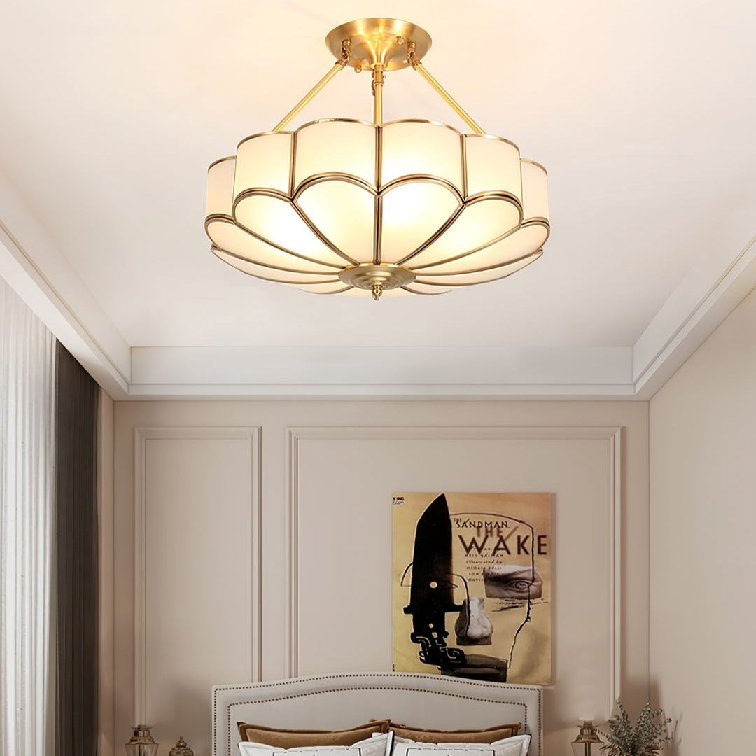 Alessio Modern Flower Shape Glass Ceiling Light Study Room Bedroom