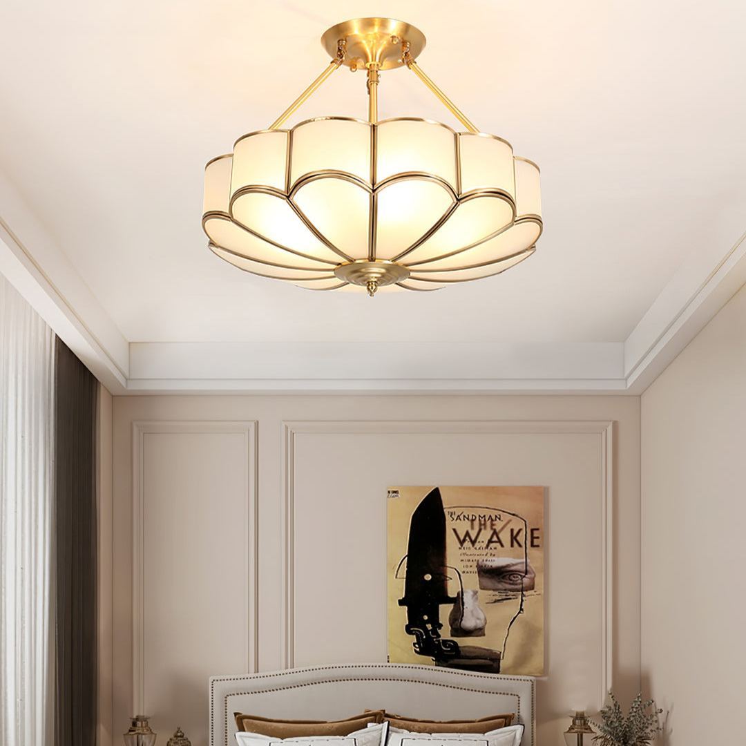 Alessio Modern Flower Shape Glass Ceiling Light Study Room Bedroom