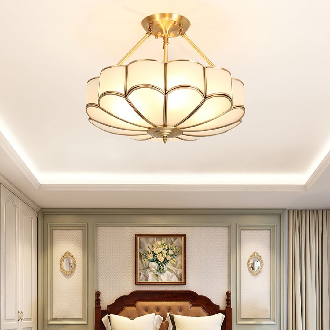 Alessio Modern Flower Shape Glass Ceiling Light Study Room Bedroom