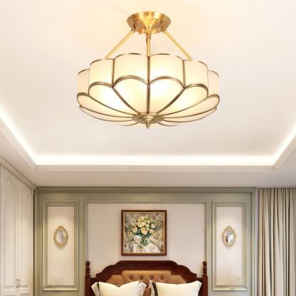 Alessio Modern Flower Shape Glass Ceiling Light Study Room Bedroom