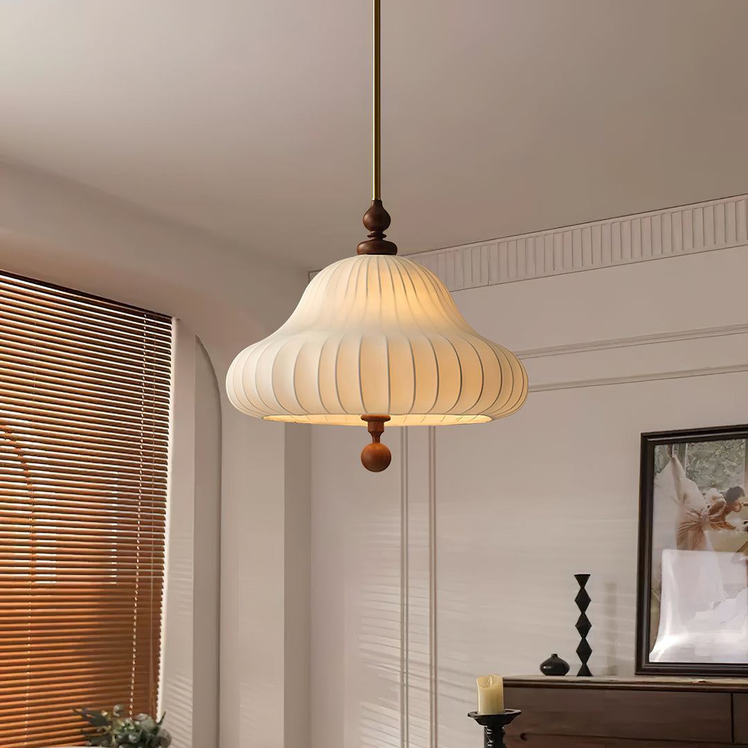Ozawa Modern Bloom Fabric Wood Pendant Light Kitchen Bedroom