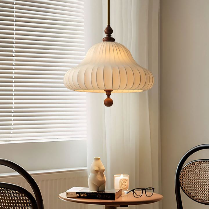 Ozawa Modern Bloom Fabric Wood Pendant Light Kitchen Bedroom
