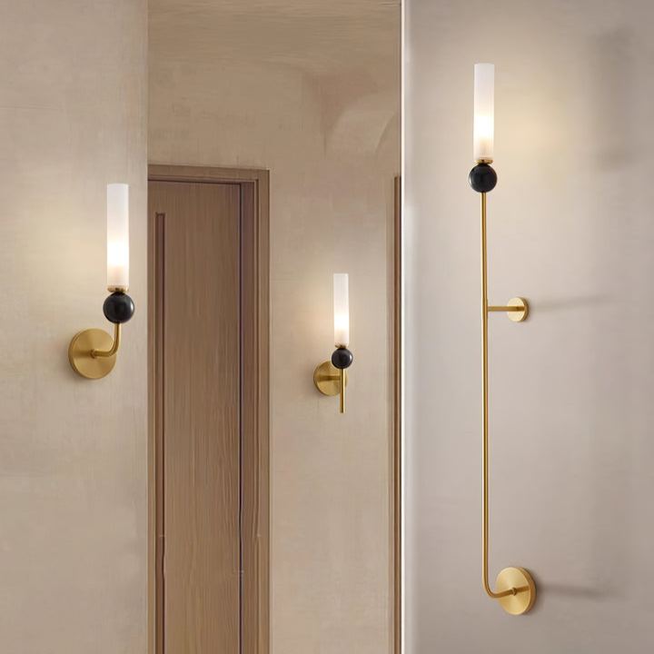 Edge Modern Marble Brass Acrylic Vertical Wall Lamp Living Room Bedroom