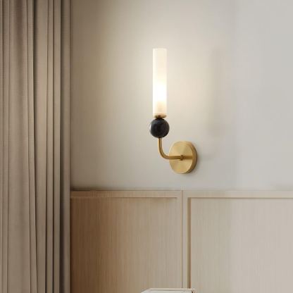Edge Modern Marble Brass Acrylic Vertical Wall Lamp Living Room Bedroom