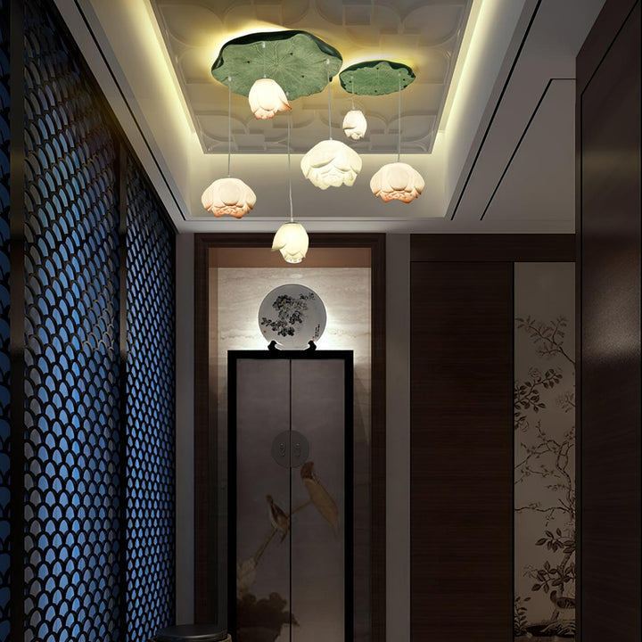 Hailie Modern Stone Flower Chandelier Dining Room Living Room