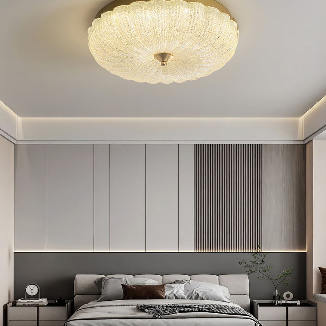 Marilyn Modern Round Metal Glass Ceiling Light Bedroom Living Room
