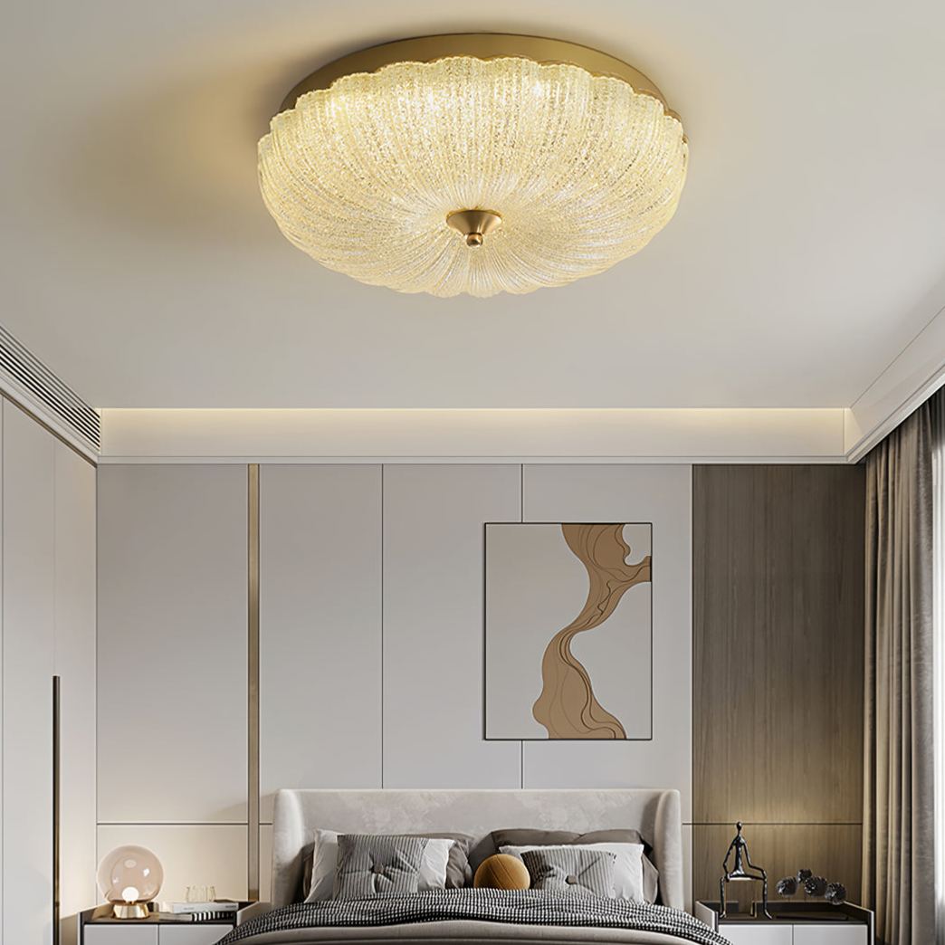 Marilyn Modern Round Metal Glass Ceiling Light Bedroom Living Room