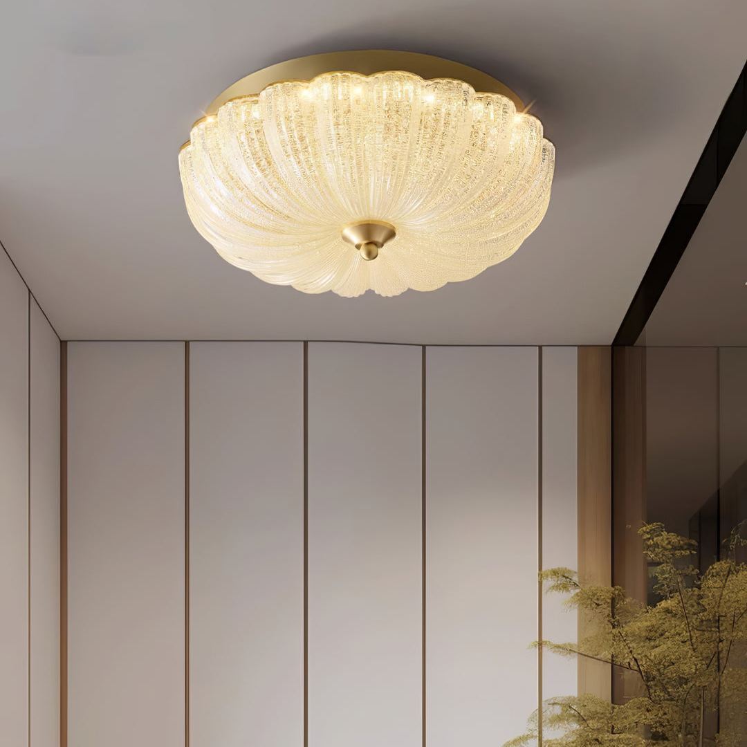 Marilyn Modern Round Metal Glass Ceiling Light Bedroom Living Room