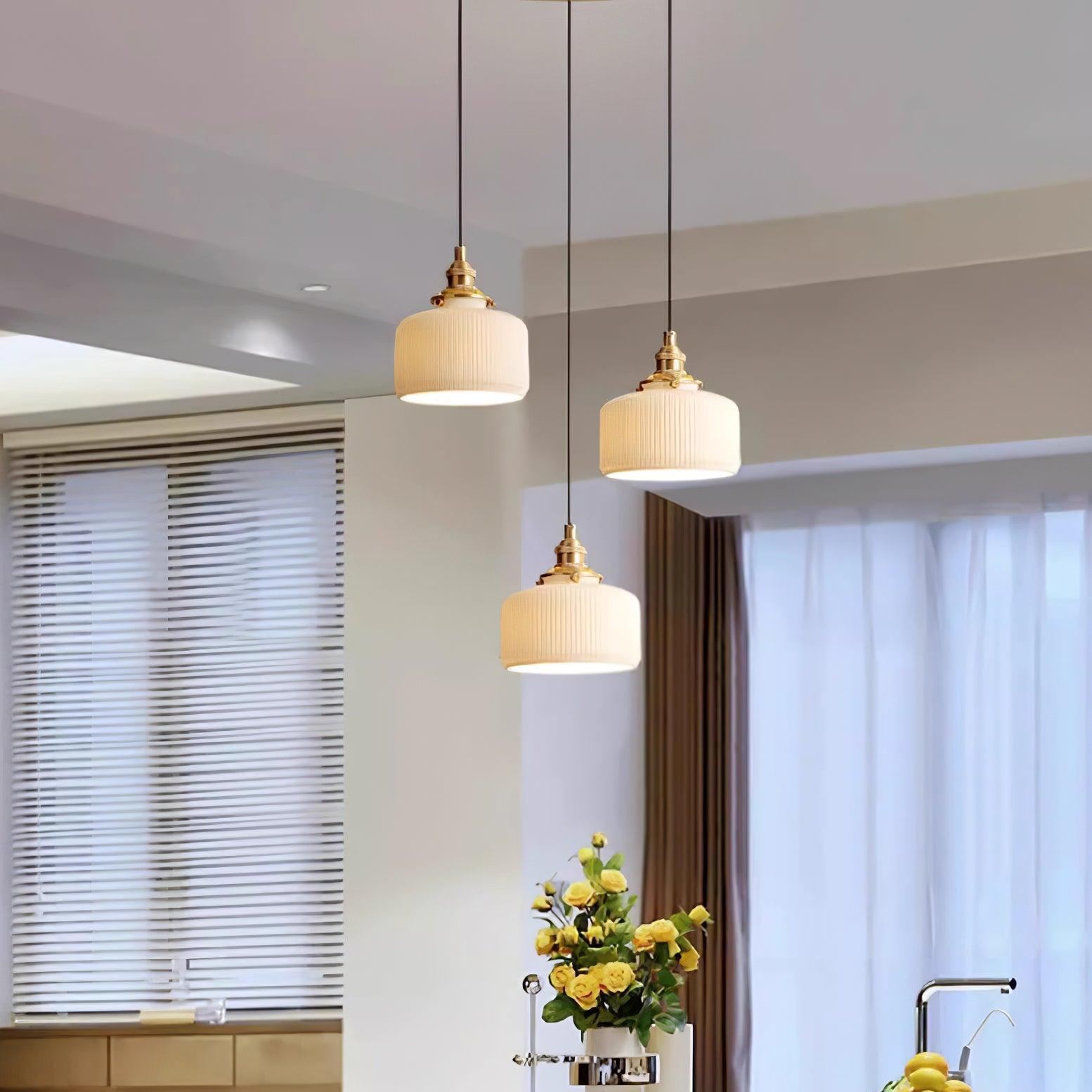 Hailie Modern Luxury Round Ceramics Pendant Light Bedroom Dining Room