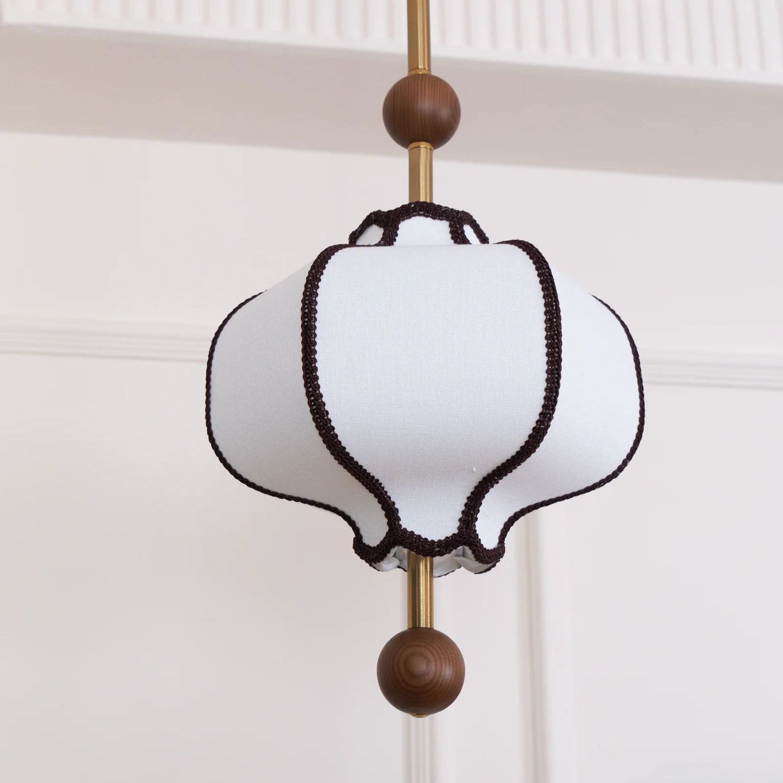 Ozawa Vintage Metal Wood Fabric Pendant Light Dining Room Bedroom