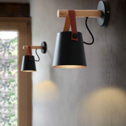 Ozawa Modern Conical Simplicity Wooden Wall Light Living Room