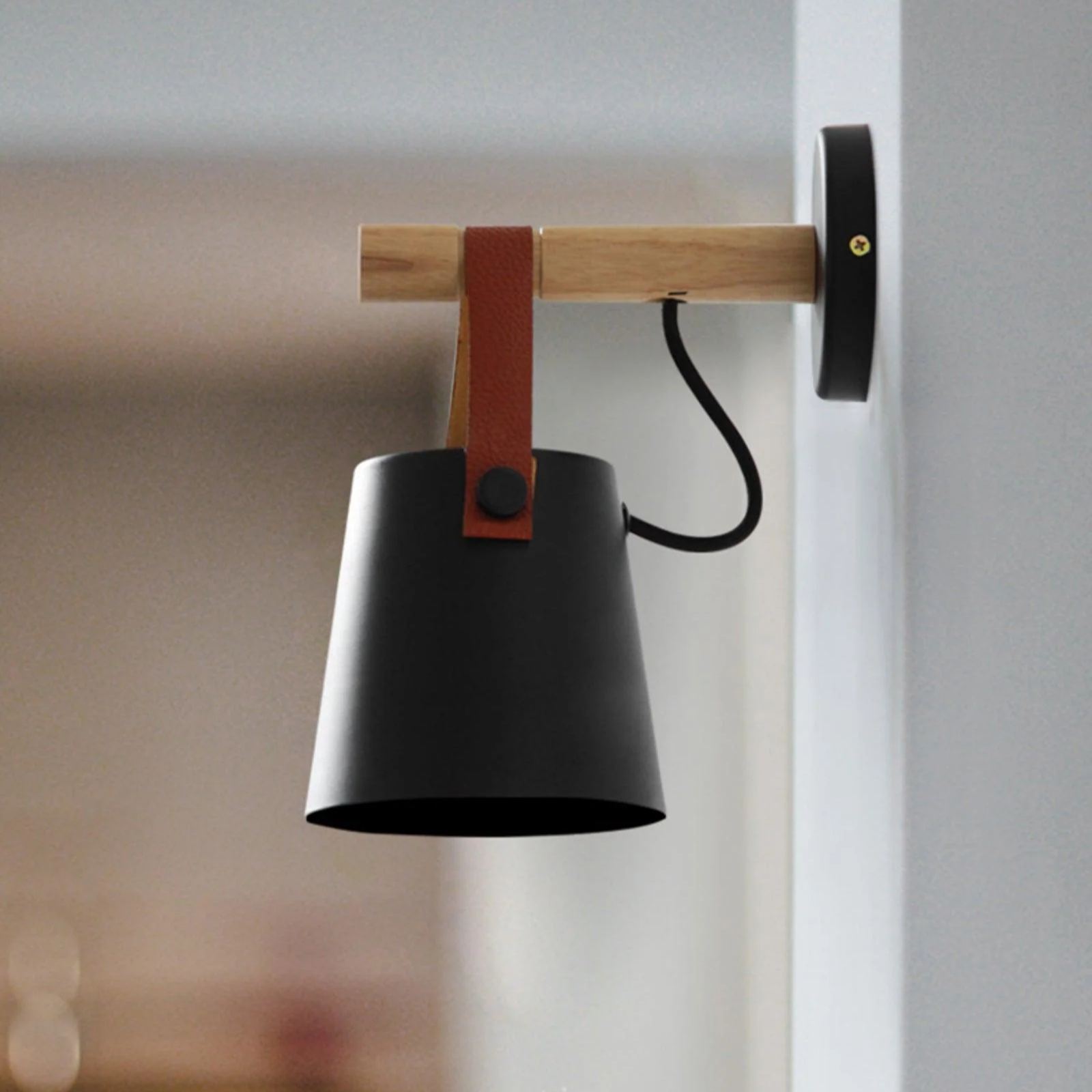 Ozawa Modern Conical Simplicity Wooden Wall Light Living Room