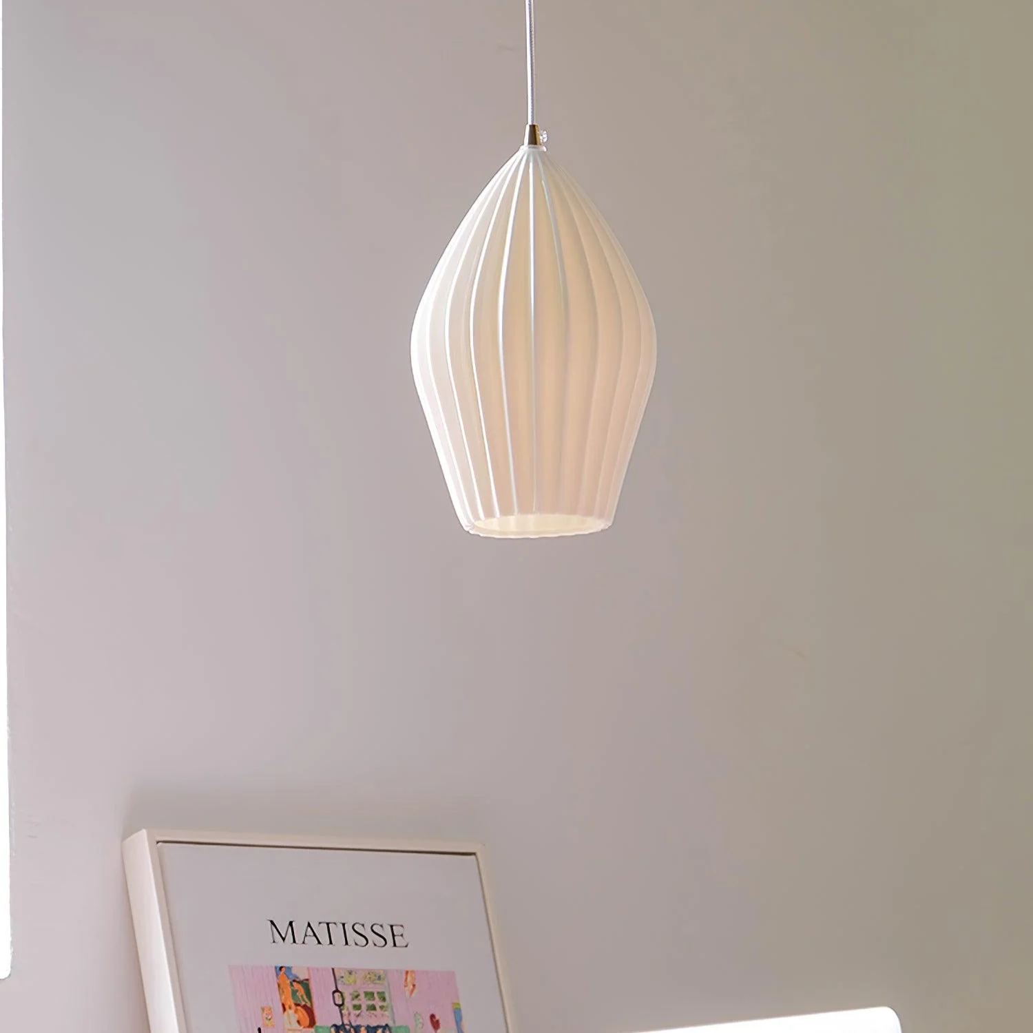 Ozawa Simplicity Ceramic Ribbed Pendant Light Bedroom