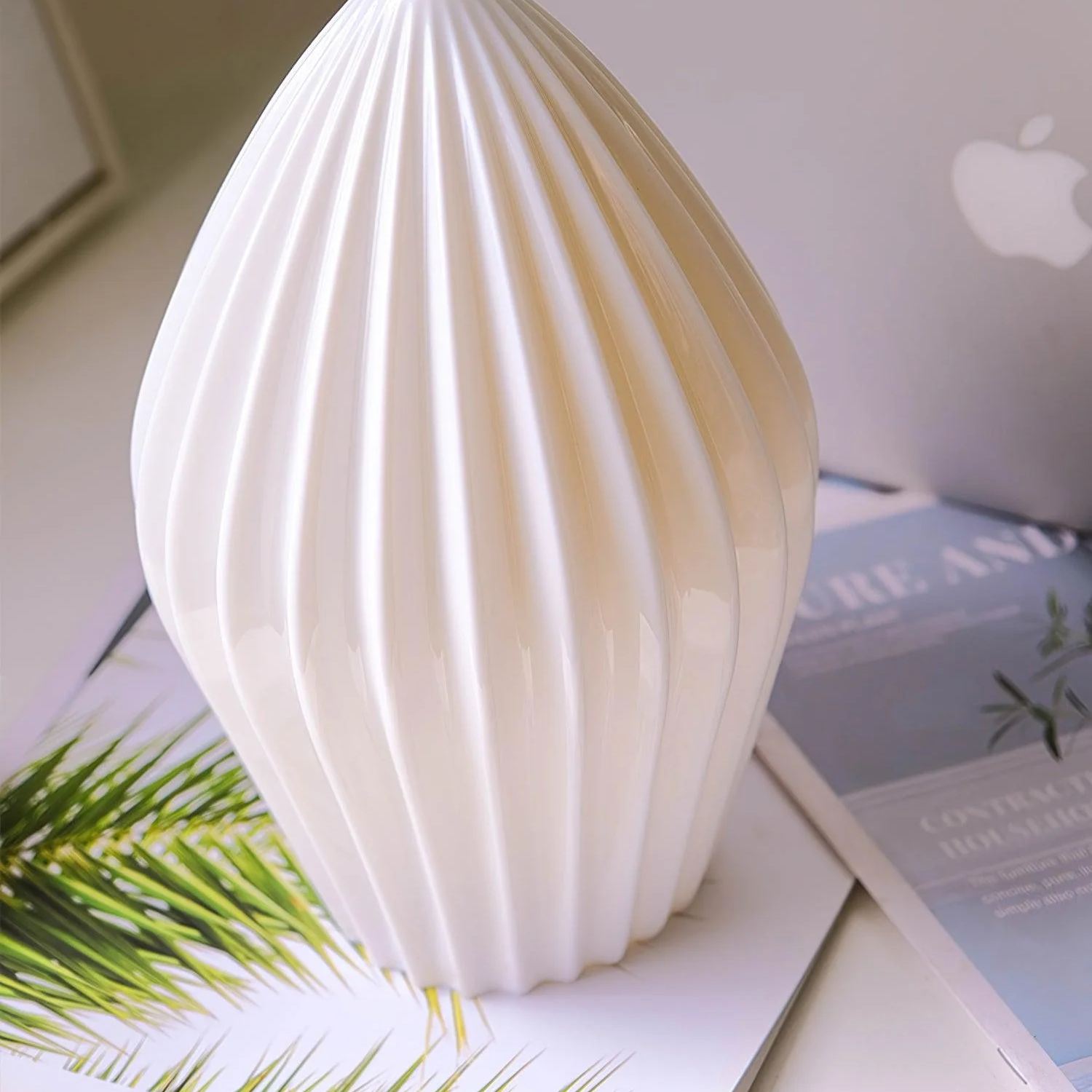 Ozawa Simplicity Ceramic Ribbed Pendant Light Bedroom