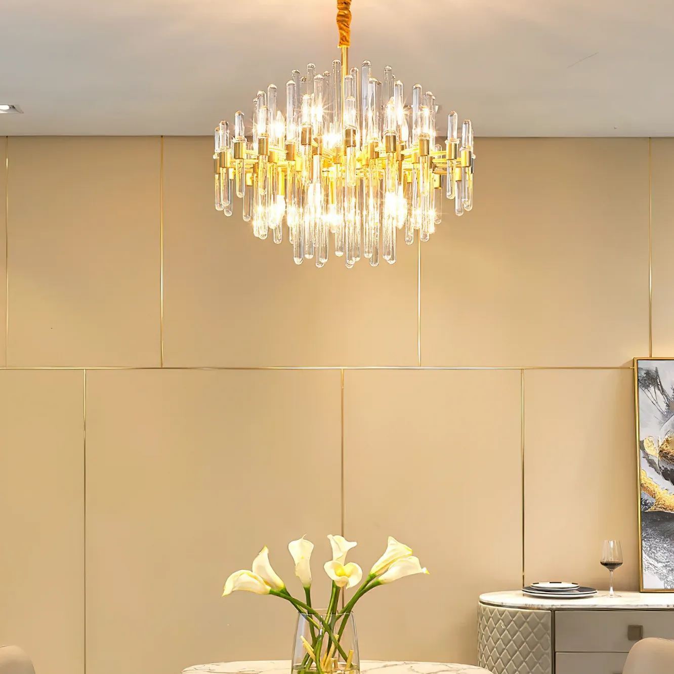 Marilyn Vintage Luxury Antique Brass Chandelier Living Room