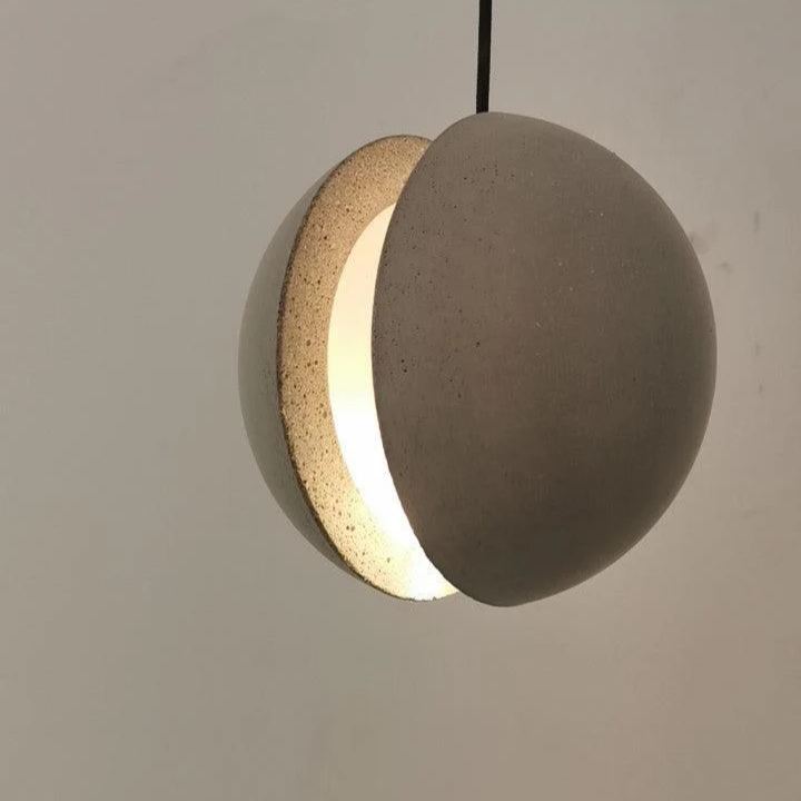 Hailie Minimalism Round Concrete Acrylic Pendant Light Living Room