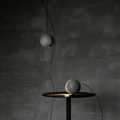 Hailie Minimalism Round Concrete Acrylic Pendant Light Living Room