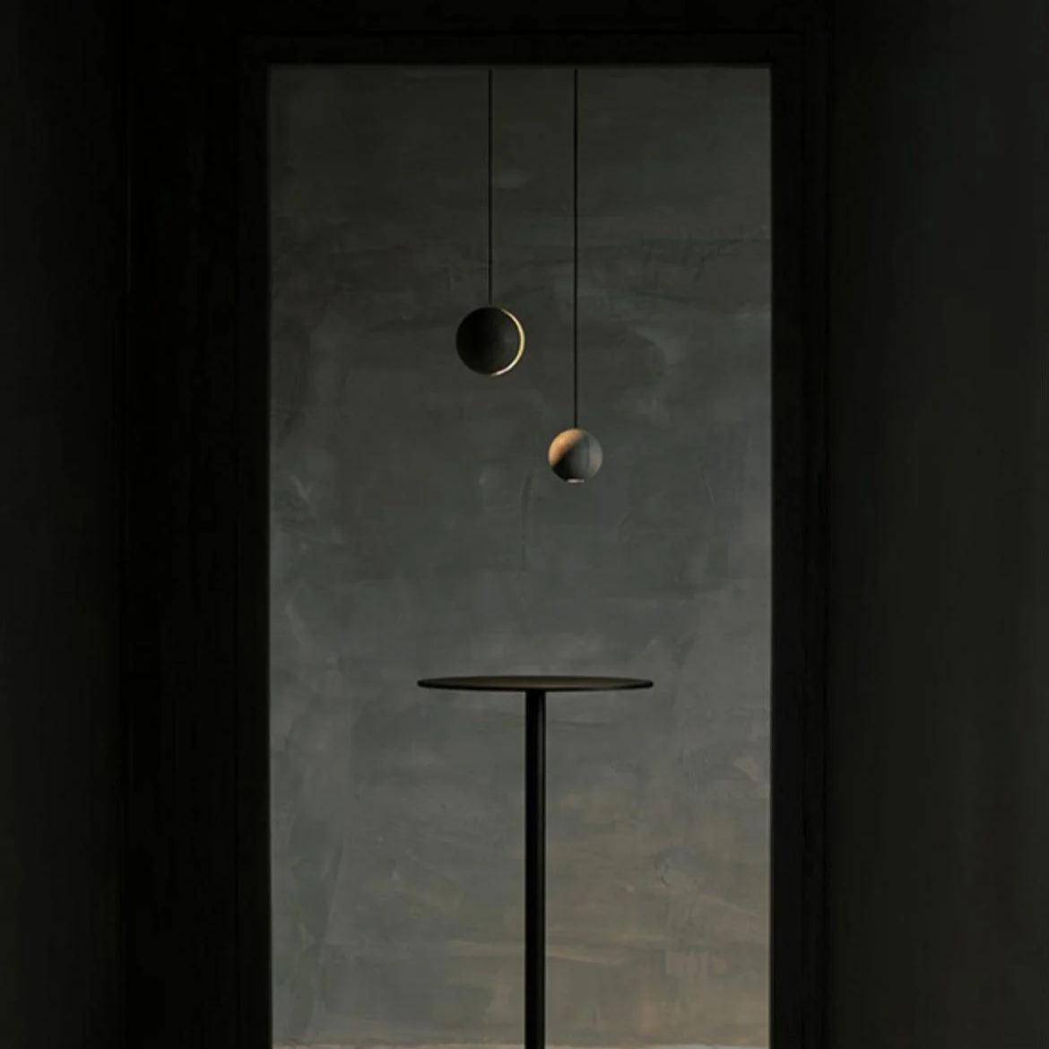 Hailie Minimalism Round Concrete Acrylic Pendant Light Living Room