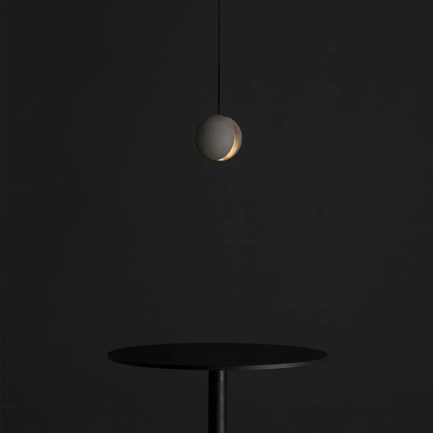 Hailie Minimalism Round Concrete Acrylic Pendant Light Living Room