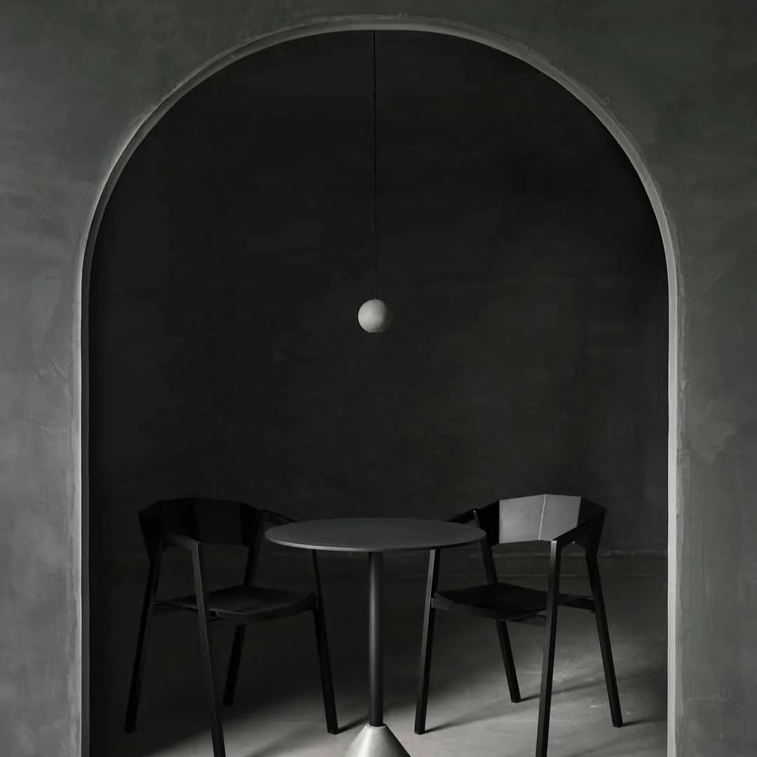 Hailie Artistic Round Concrete Acrylic Pendant Light Living Room