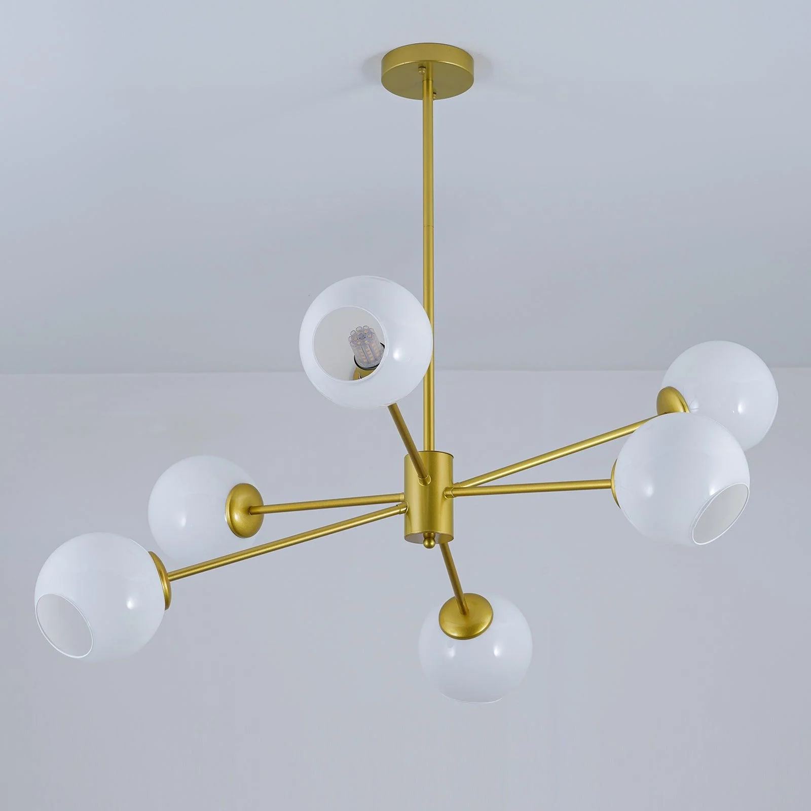 Valentina Gorgeous Metal Glass Chandelier Living Room Bedroom