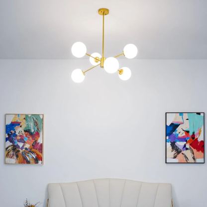 Valentina Gorgeous Metal Glass Chandelier Living Room Bedroom