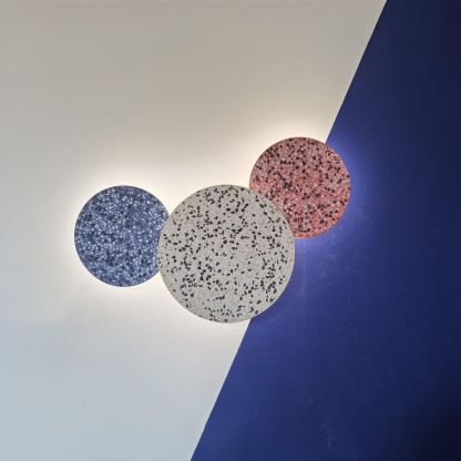 Byers Vintage Round Metal Terrazzo Concrete Wall Lamp Bedoom