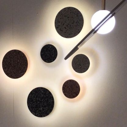 Byers Vintage Round Metal Terrazzo Concrete Wall Lamp Bedoom