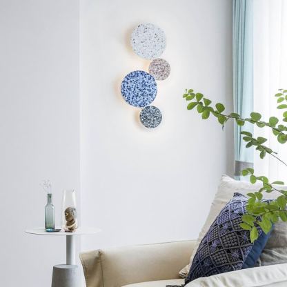 Byers Vintage Round Metal Terrazzo Concrete Wall Lamp Bedoom