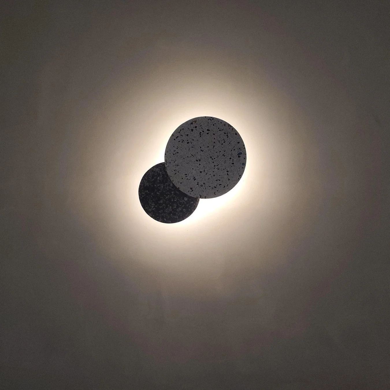 Byers Vintage Round Metal Terrazzo Concrete Wall Lamp Bedoom