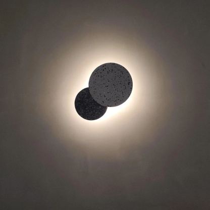 Byers Vintage Round Metal Terrazzo Concrete Wall Lamp Bedoom