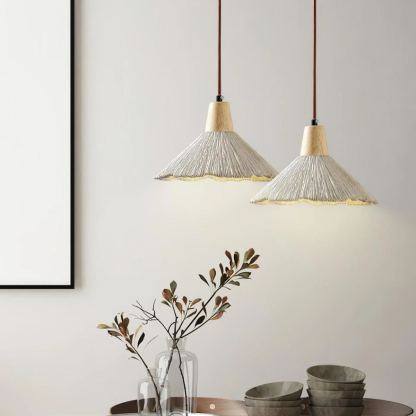 Byers Vintage Metal Wood Concrete Pendant Light Living Room Bedroom