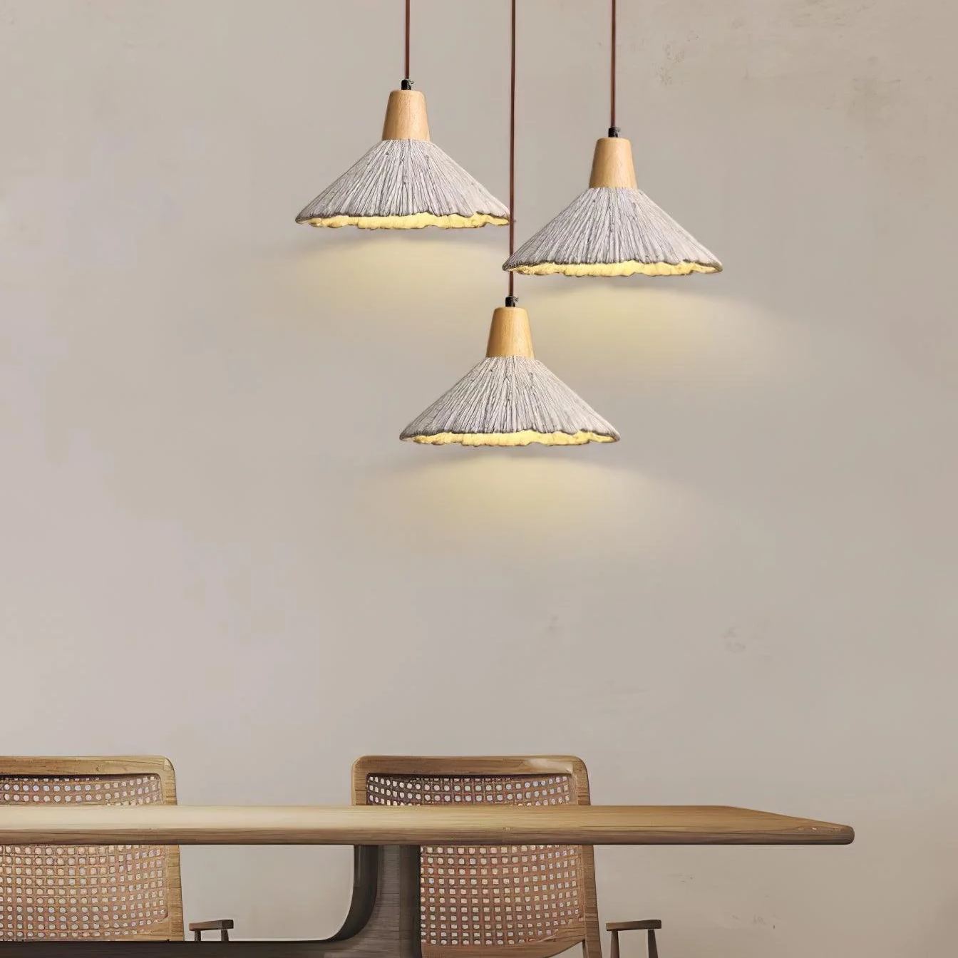 Byers Vintage Metal Wood Concrete Pendant Light Living Room Bedroom