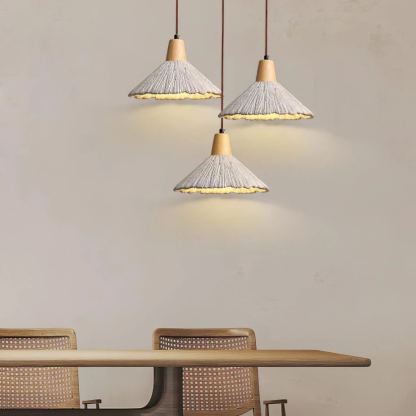 Byers Vintage Metal Wood Concrete Pendant Light Living Room Bedroom