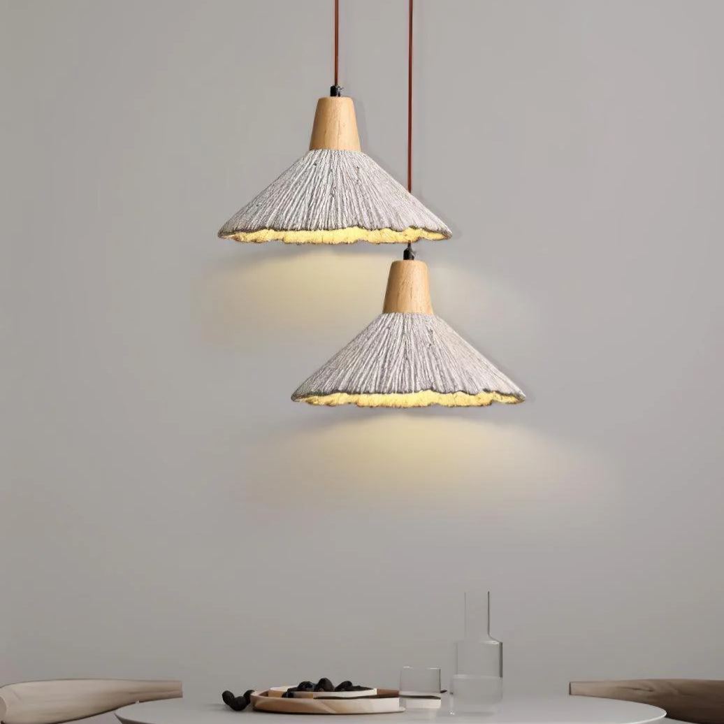 Byers Vintage Metal Wood Concrete Pendant Light Living Room Bedroom