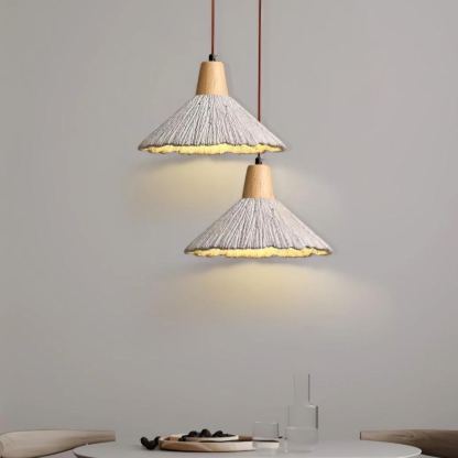 Byers Vintage Metal Wood Concrete Pendant Light Living Room Bedroom