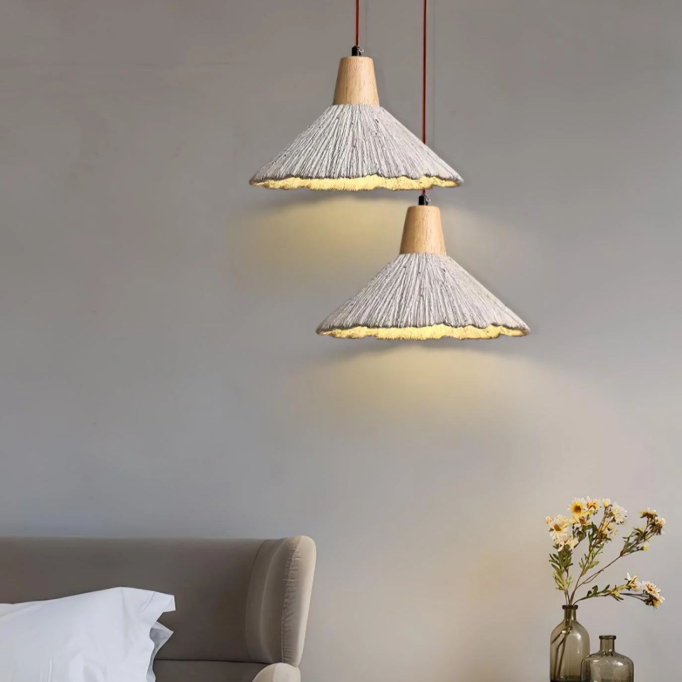 Byers Vintage Metal Wood Concrete Pendant Light Living Room Bedroom
