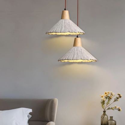 Byers Vintage Metal Wood Concrete Pendant Light Living Room Bedroom