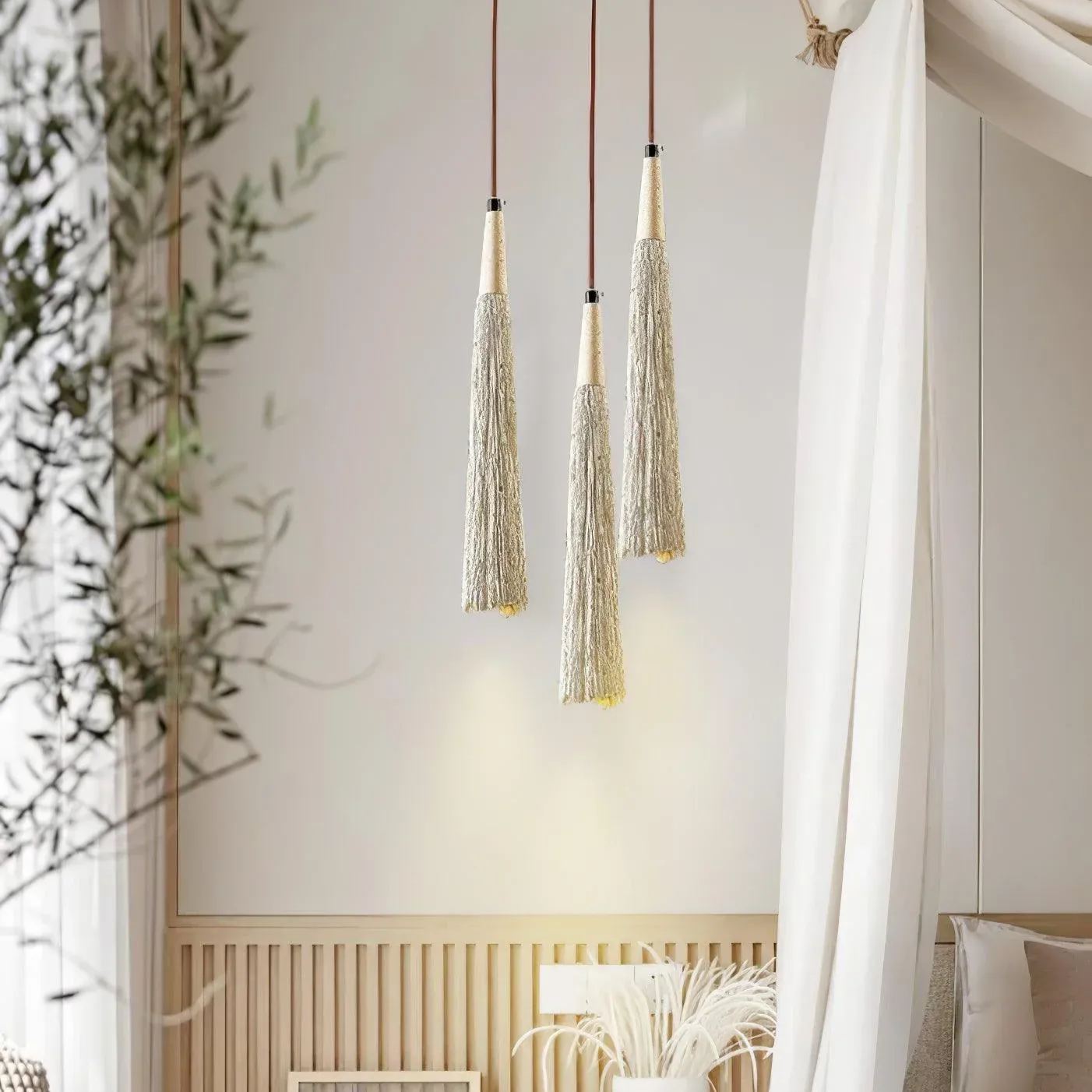 Byers Vintage Metal Wood Concrete Pendant Light Living Room Bedroom