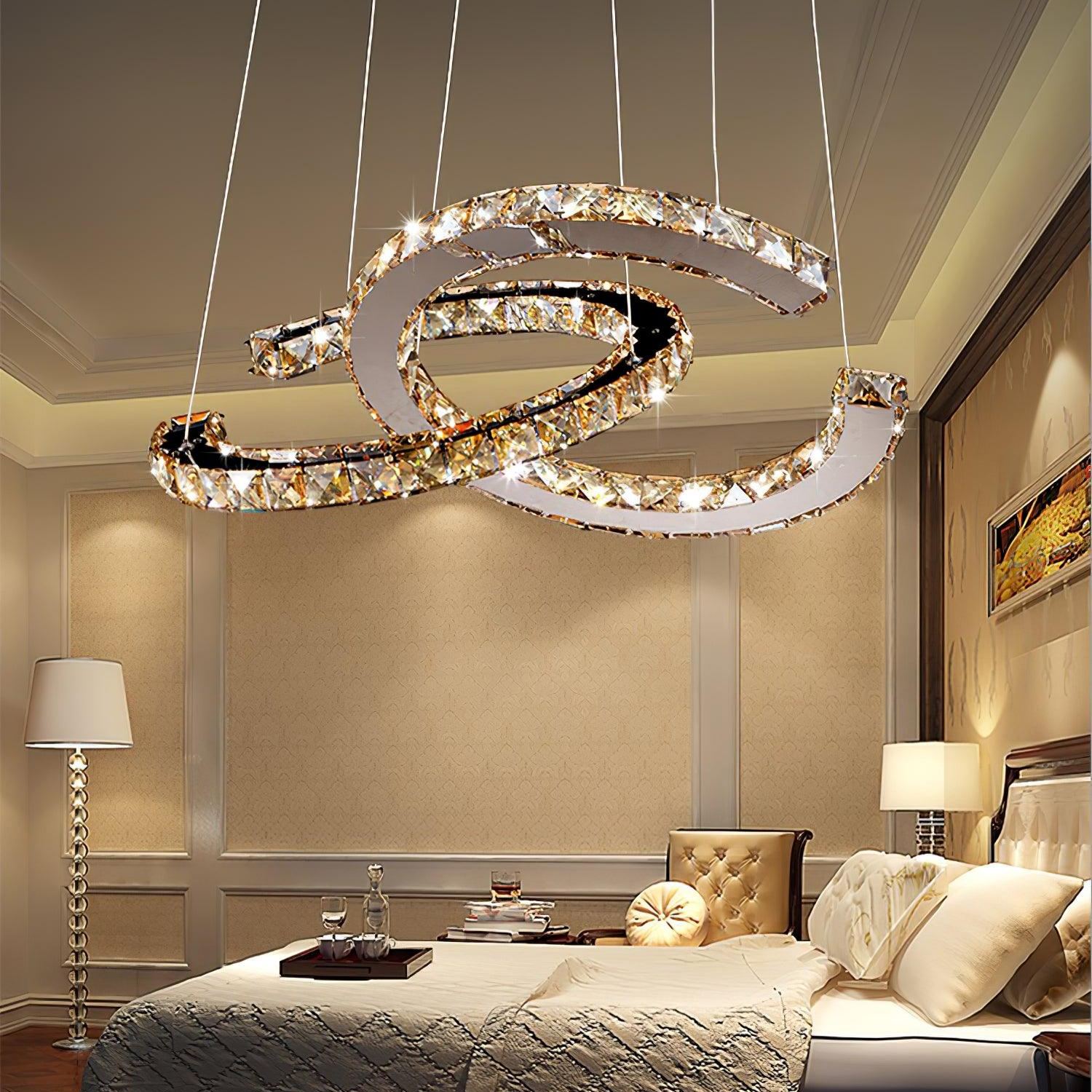 Marilyn Gorgeous Contemporary Metal Crystal Chandelier Living Room Bedroom