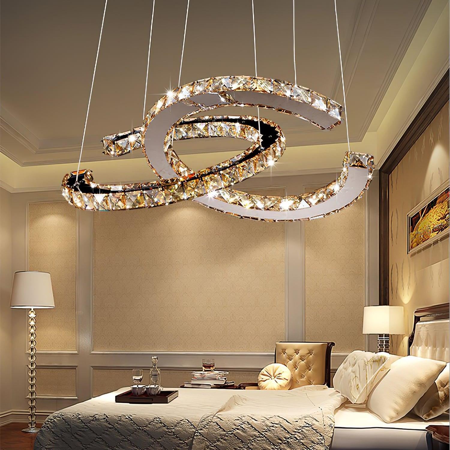 Marilyn Gorgeous Contemporary Metal Crystal Chandelier Living Room Bedroom