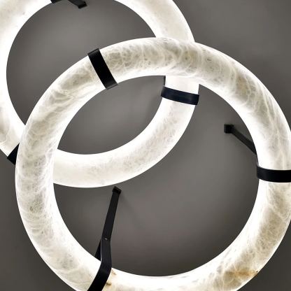 Valentina Ring Alabaster Artificial leather Pendant Light Living Room Dining Room