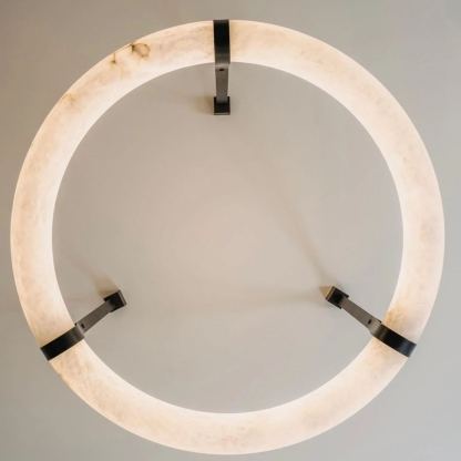 Valentina Ring Alabaster Artificial leather Pendant Light Living Room Dining Room