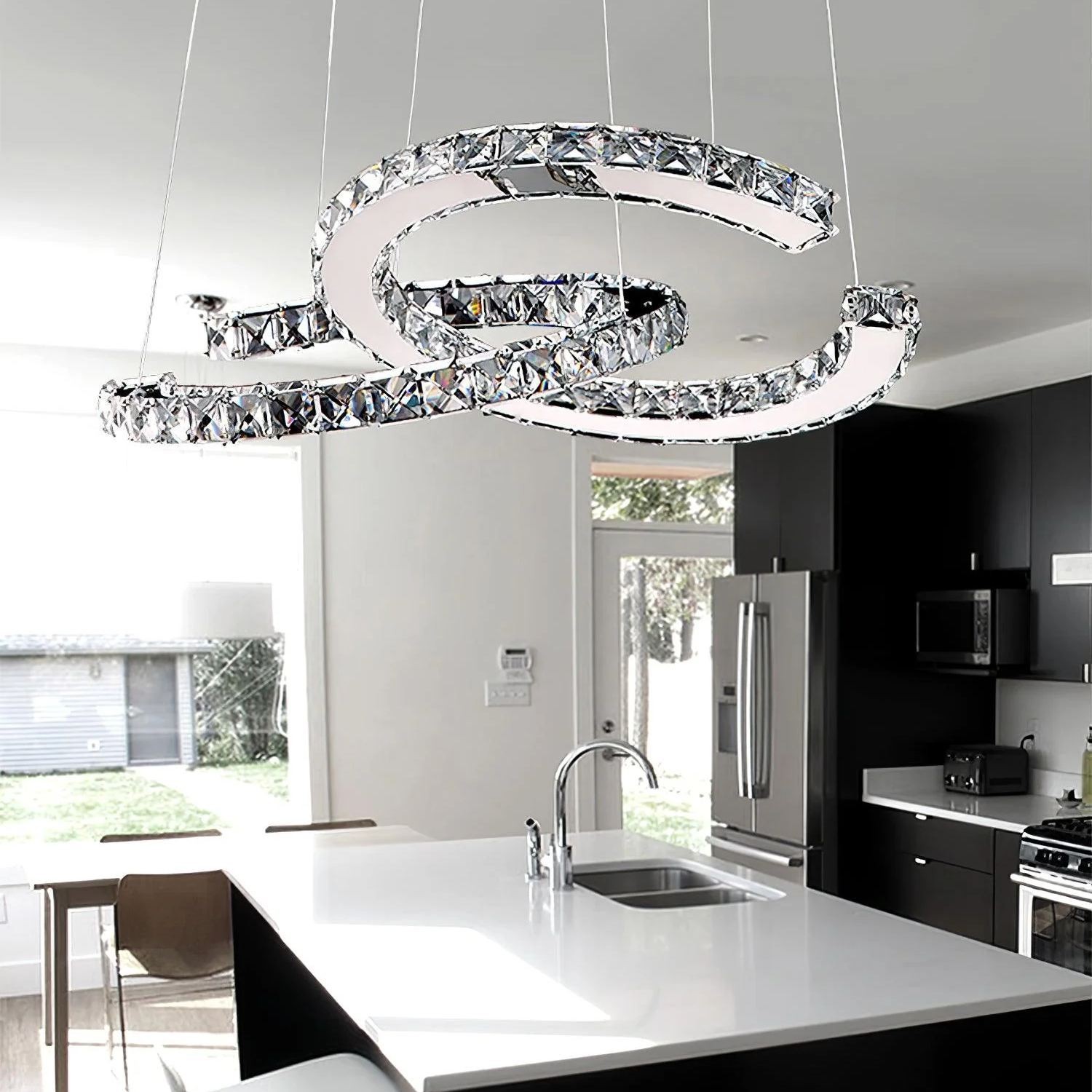 Marilyn Gorgeous Contemporary Metal Crystal Chandelier Living Room Bedroom