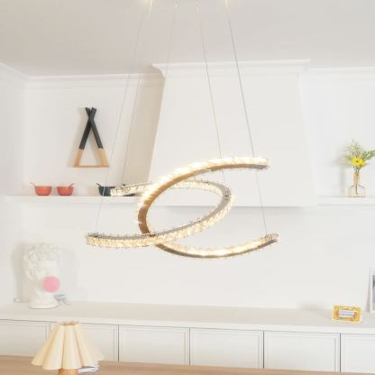 Marilyn Gorgeous Contemporary Metal Crystal Chandelier Living Room Bedroom