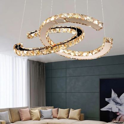 Marilyn Gorgeous Contemporary Metal Crystal Chandelier Living Room Bedroom